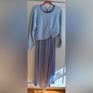 Light Blue Knotted Sweater and Maxi Dress Set Anthropologie
